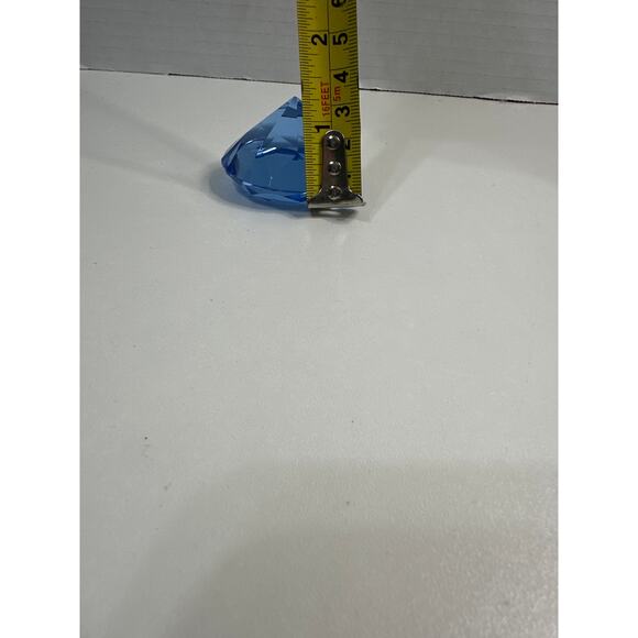 Paper weight blue glass diamond. See pics for measurements. - Picture 8 of 9